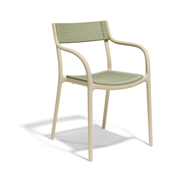 "Teak wood MADISON WOOD armchair by Vondom with cushioned seat for refined outdoor lounging."