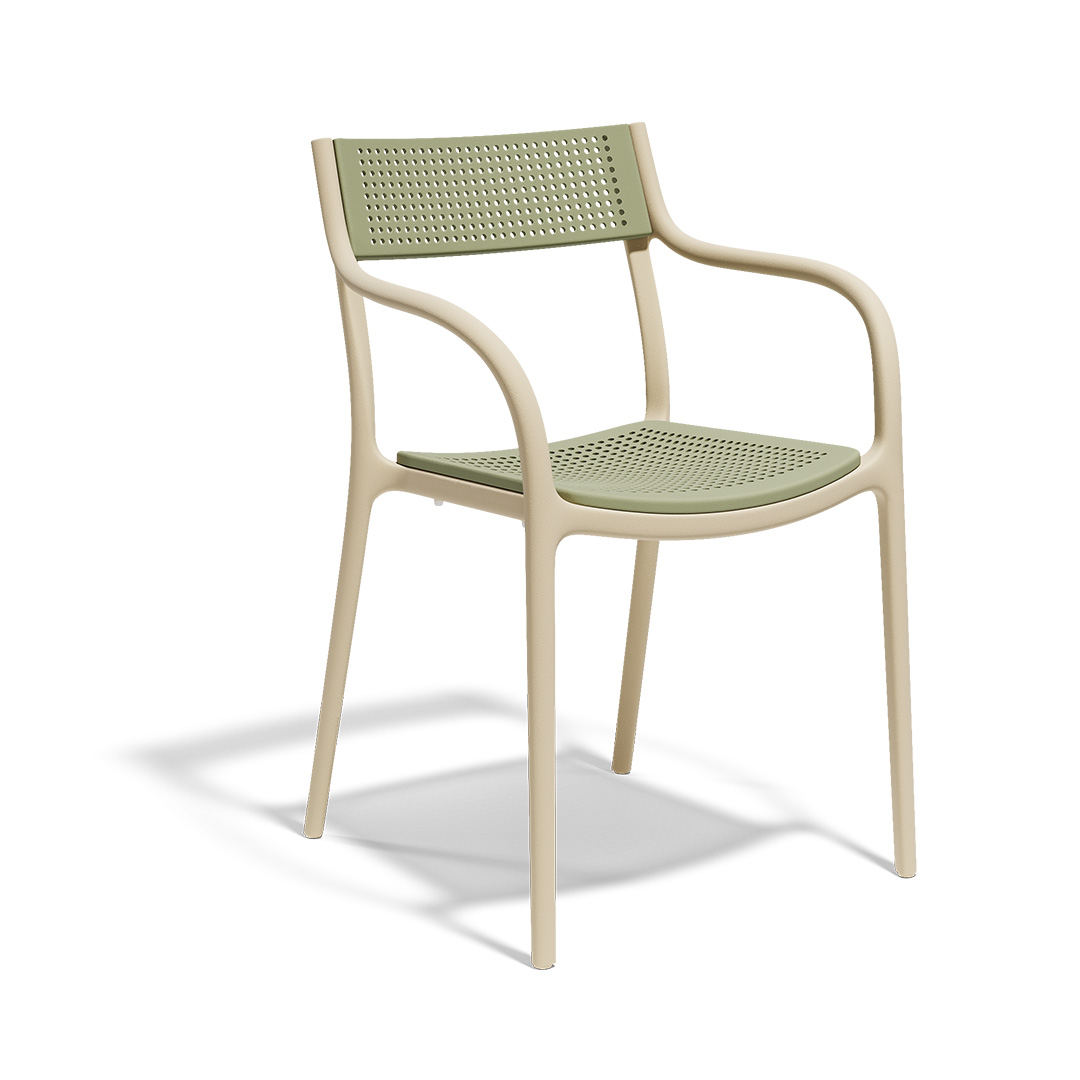 "Teak wood MADISON WOOD armchair by Vondom with cushioned seat for refined outdoor lounging."