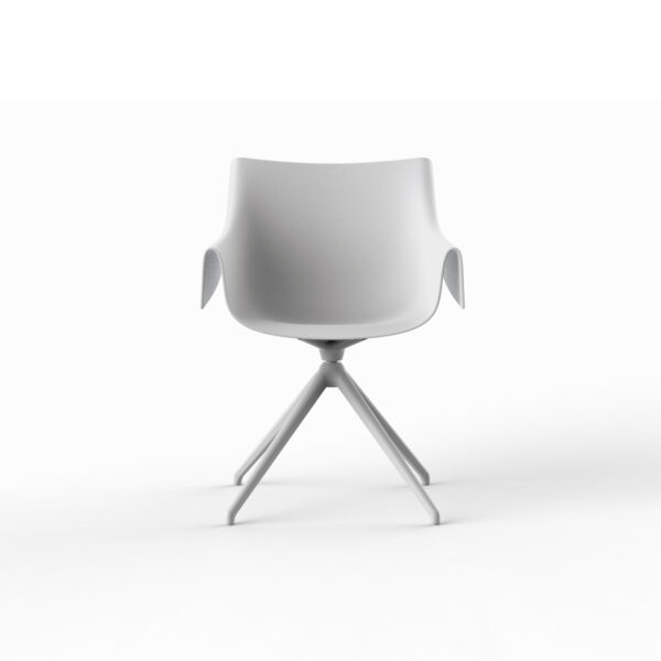 "Elegant and dynamic MANTA Swivel Armchair by Vondom for contemporary indoor/outdoor spaces."