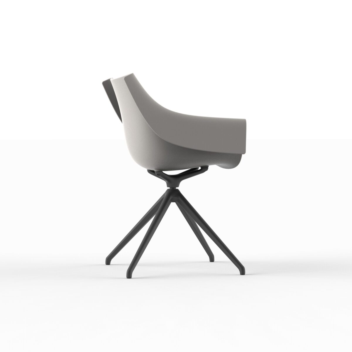 "Sleek MANTA Swivel Armchair by Vondom designed for modern lounges and outdoor settings."