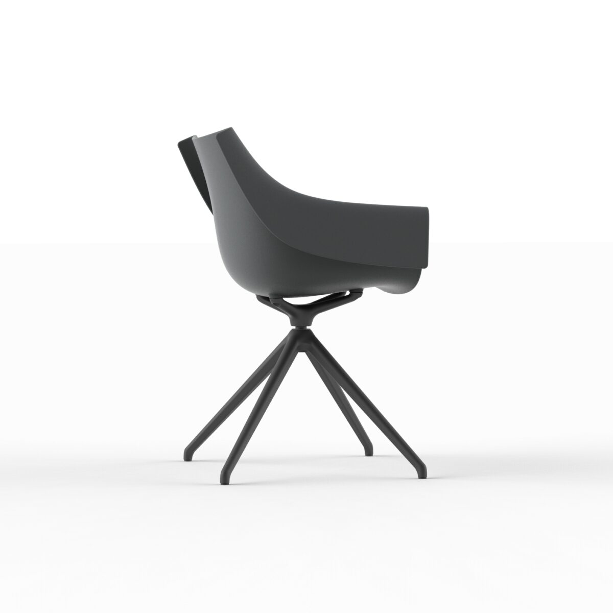 "Sleek MANTA Swivel Armchair by Vondom designed for modern lounges and outdoor settings."