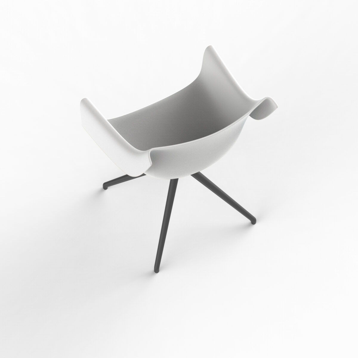 "Futuristic MANTA Swivel Armchair by Vondom crafted from durable materials for versatile use."