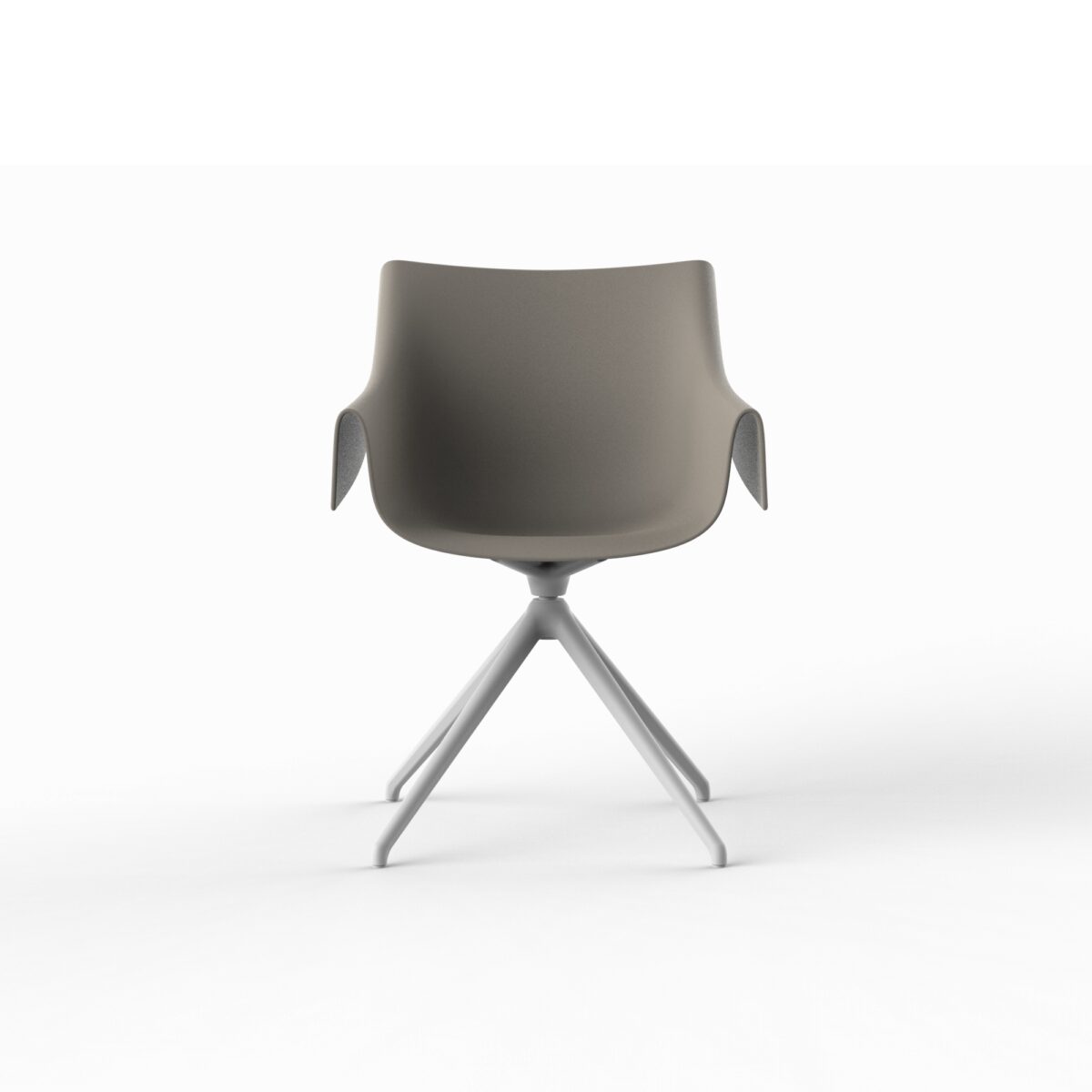 "MANTA Swivel Armchair by Vondom showcasing fluid lines and smooth rotation."