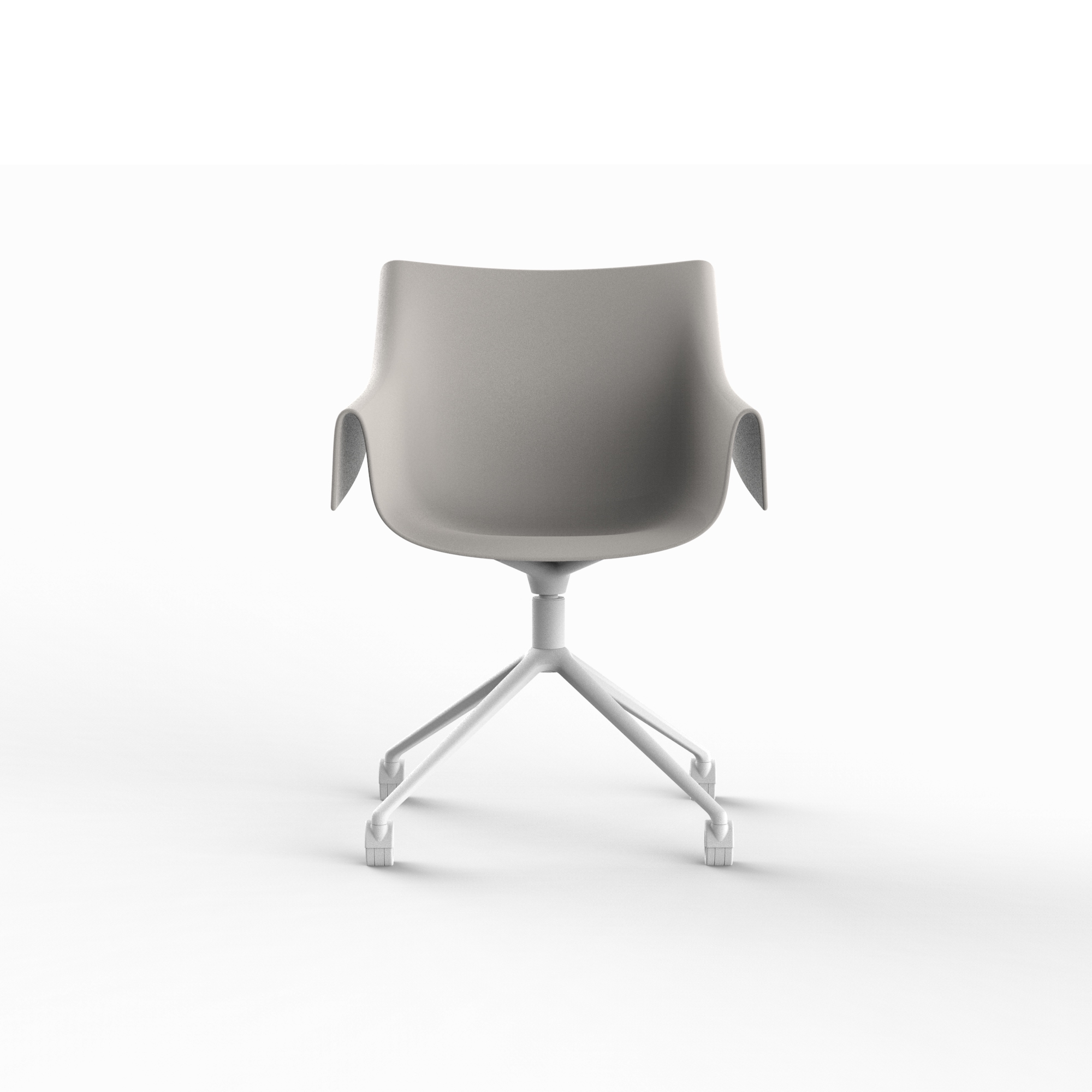 "Futuristic MANTA Swivel Chair by Vondom featuring caster wheels and dynamic form."