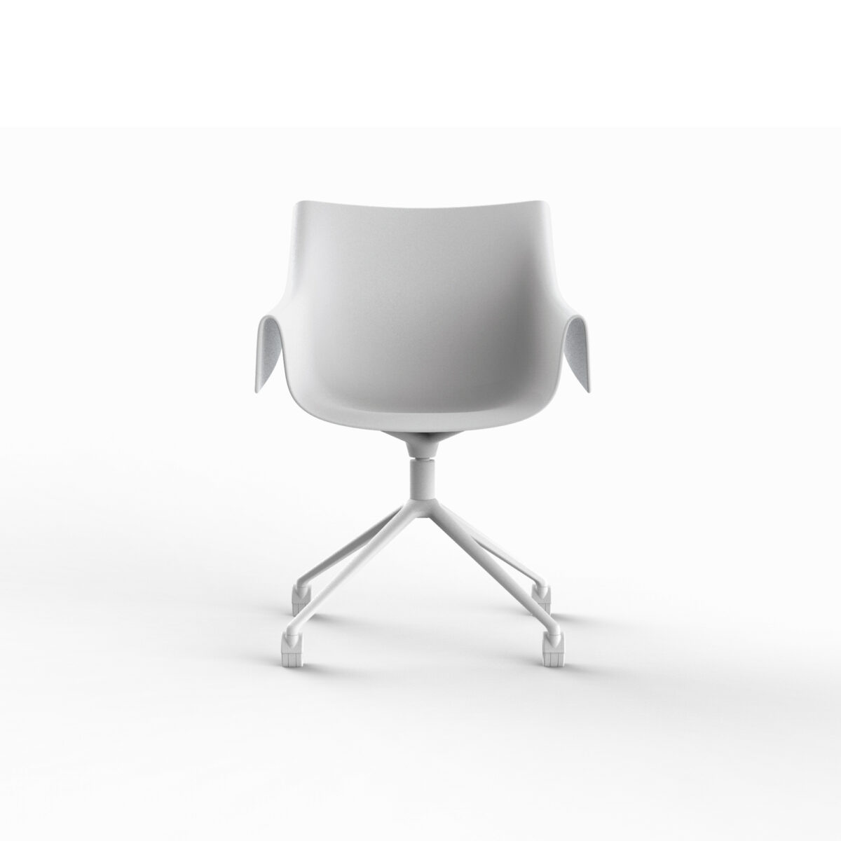 "MANTA Swivel Armchair by Vondom equipped with caster wheels for dynamic seating."