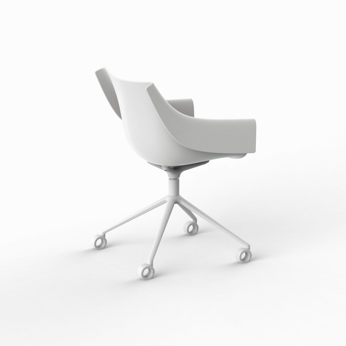 "Stylish and mobile MANTA Swivel Caster Chair by Vondom for versatile indoor spaces."
