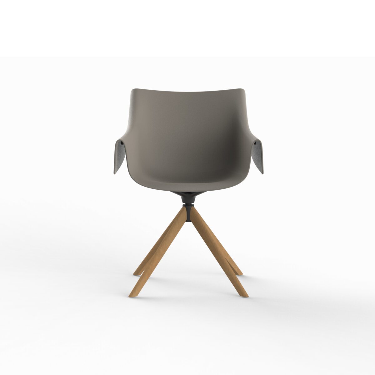 "Wood-based MANTA Swivel Armchair by Vondom designed for sophisticated interiors."