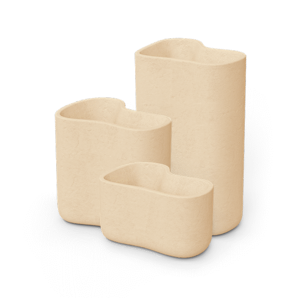 Luxury contemporary Milos minimalist planters by Vondom, designer indoor-outdoor decor for Royal Oak, Michigan.