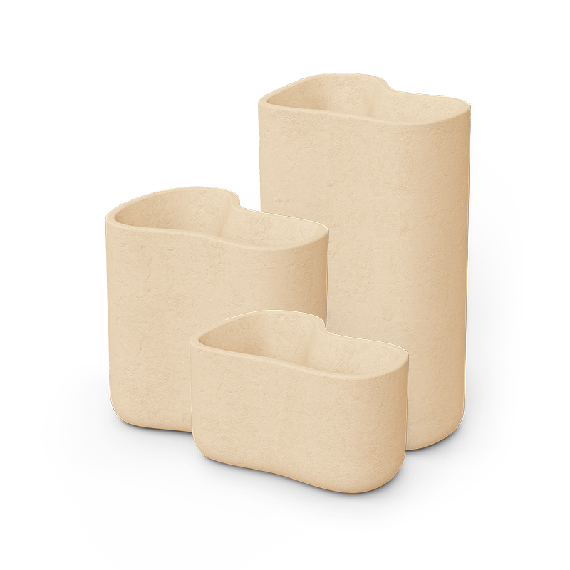 Luxury contemporary Milos minimalist planters by Vondom, designer indoor-outdoor decor for Royal Oak, Michigan.
