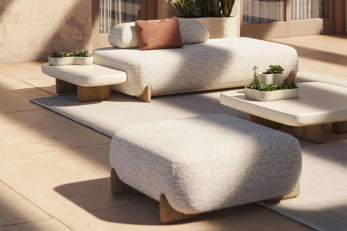 Luxury contemporary Milos Coffee Table by Ramón Esteve for Vondom, high-end Spanish outdoor furniture for Birmingham, Michigan.