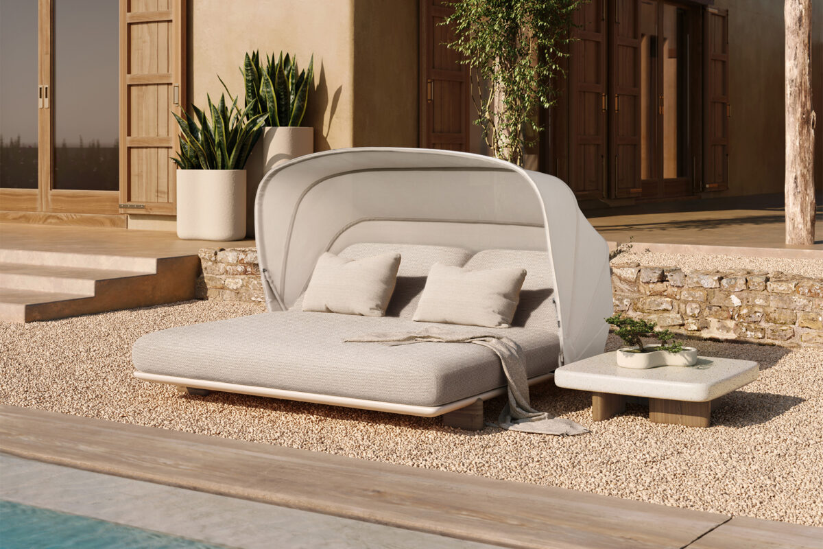 Designer Vondom MILOS Daybed combining artistic form with functional outdoor luxury