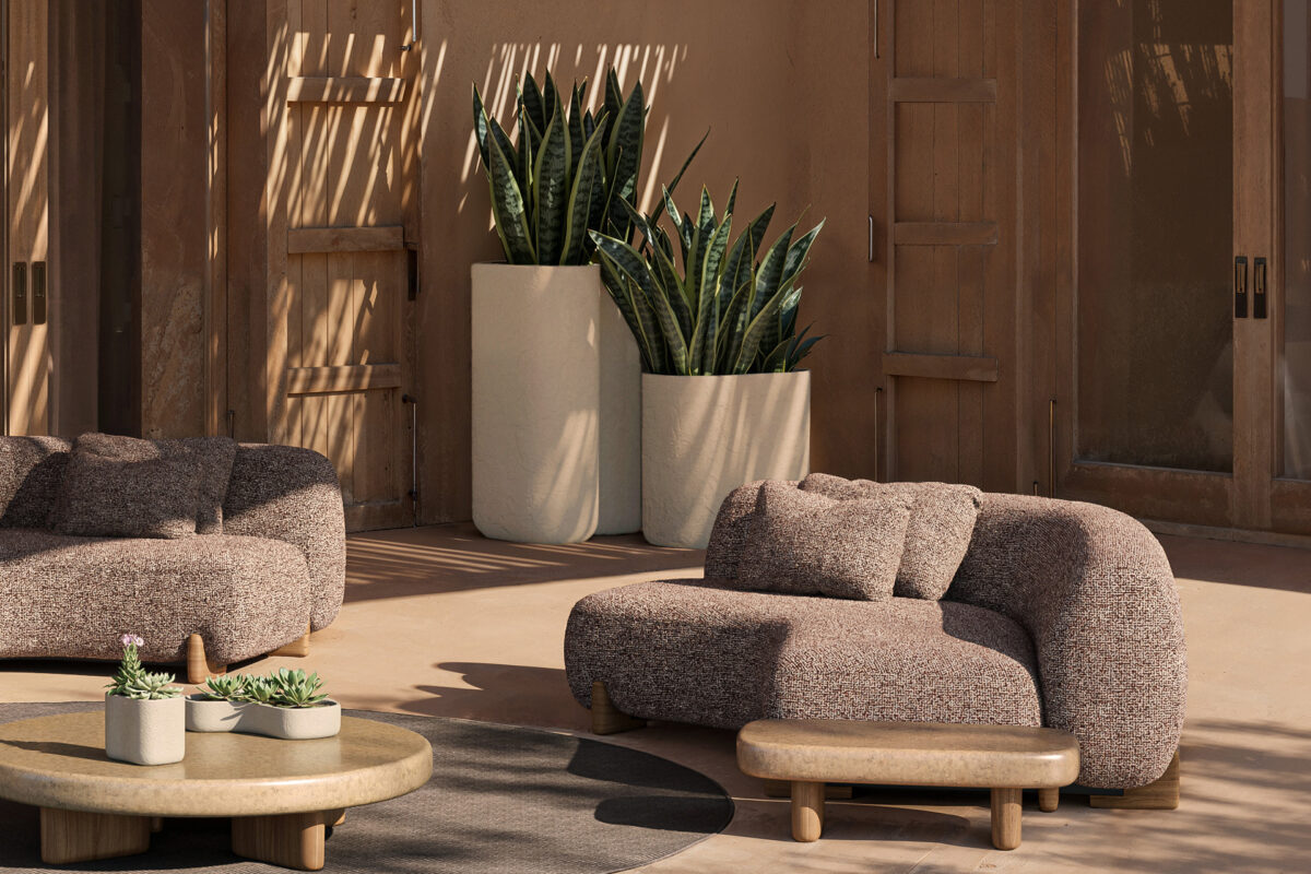 Luxury contemporary Milos minimalist planters by Vondom, designer indoor-outdoor decor for Royal Oak, Michigan.