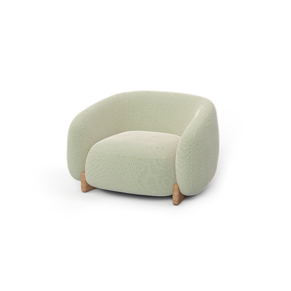 "Soft fabric MILOS lounge chair by Vondom with ergonomic design and sleek structural base."