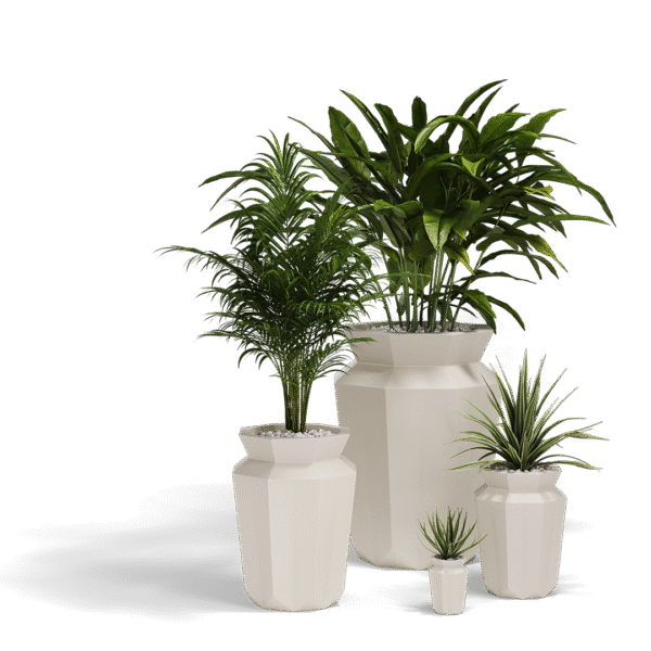 Vondom HUNTING – Sculptural planter with contemporary geometric design in matte white.