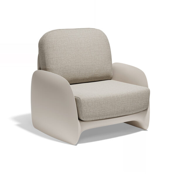 Contemporary lounge chair by Vondom with elegant curved silhouette