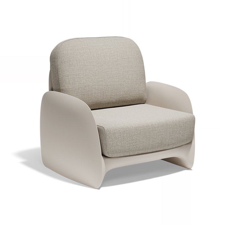 Contemporary lounge chair by Vondom with elegant curved silhouette