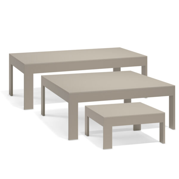 Modern Posidonia Low Tables by Ramón Esteve for Vondom, high-end Spanish outdoor furniture for Royal Oak, Michigan.