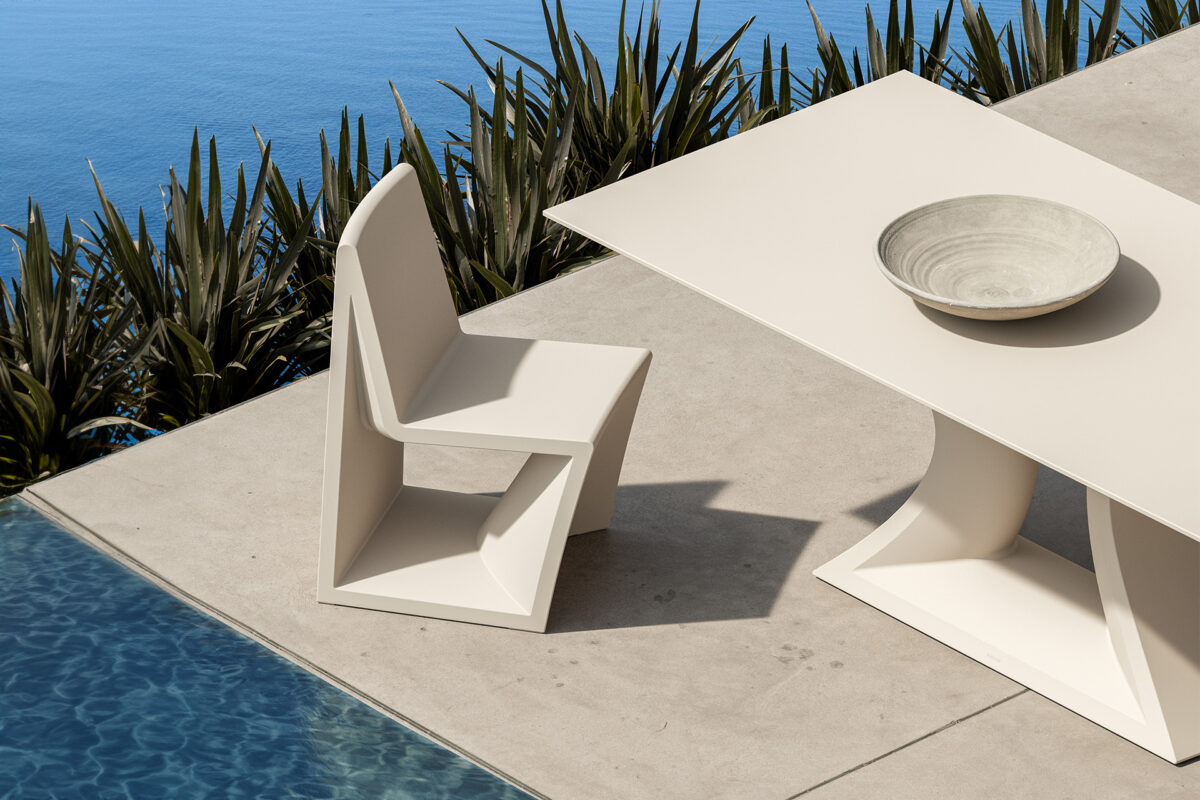 "Contemporary REST Chair by Vondom crafted from weather-resistant materials."