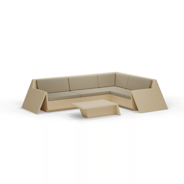 REST Modular Sofa by Vondom – Origami-inspired outdoor seating with geometric lines and angular forms.