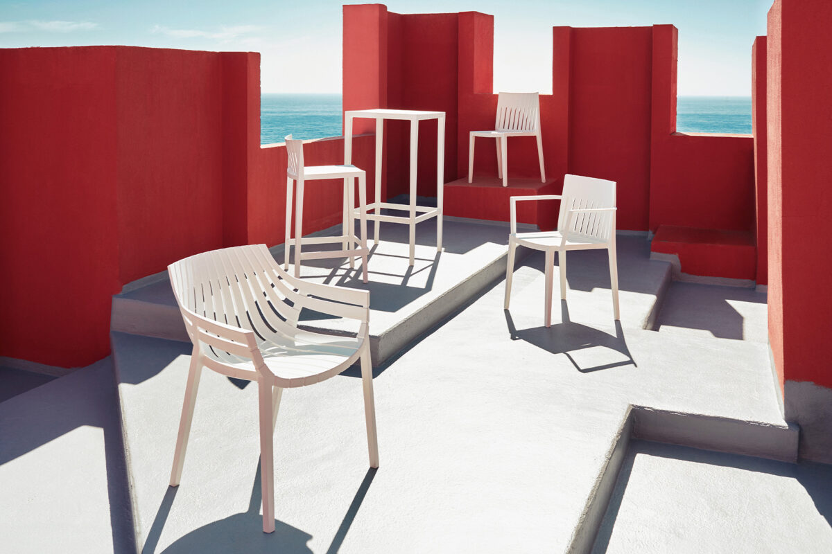 High-end Spritz Chair With Armrests by Archirivolto Design for Vondom, modern Spanish outdoor furniture for Troy, Michigan.