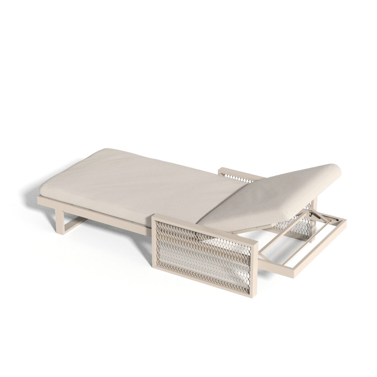 Vondom THE FACTORY Daybed with architectural lines and stylish contrast of metal and fabric