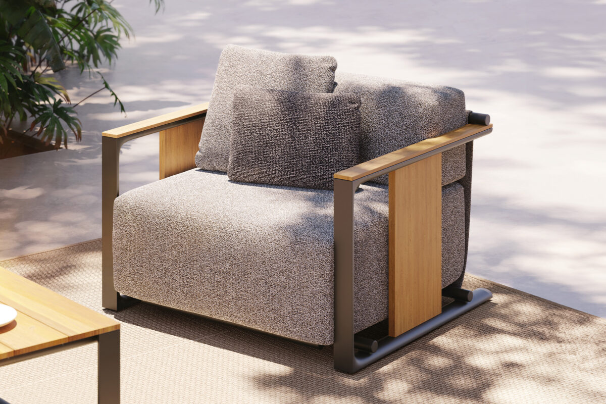 "Outdoor TULUM lounge chair by Vondom perfect for patios, terraces, and resort settings."