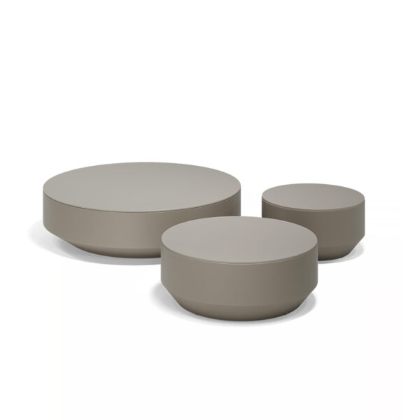 High-end Vela Round Coffee Tables by Ramón Esteve for Vondom, modern Spanish outdoor furniture for Troy, Michigan.