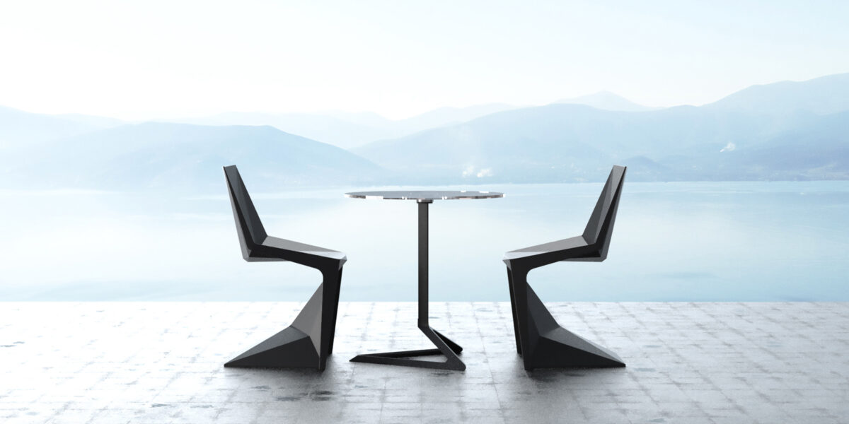 High-end Voxel Chair by Ross Lovegrove for Vondom, modern Spanish outdoor furniture for Troy, Michigan.