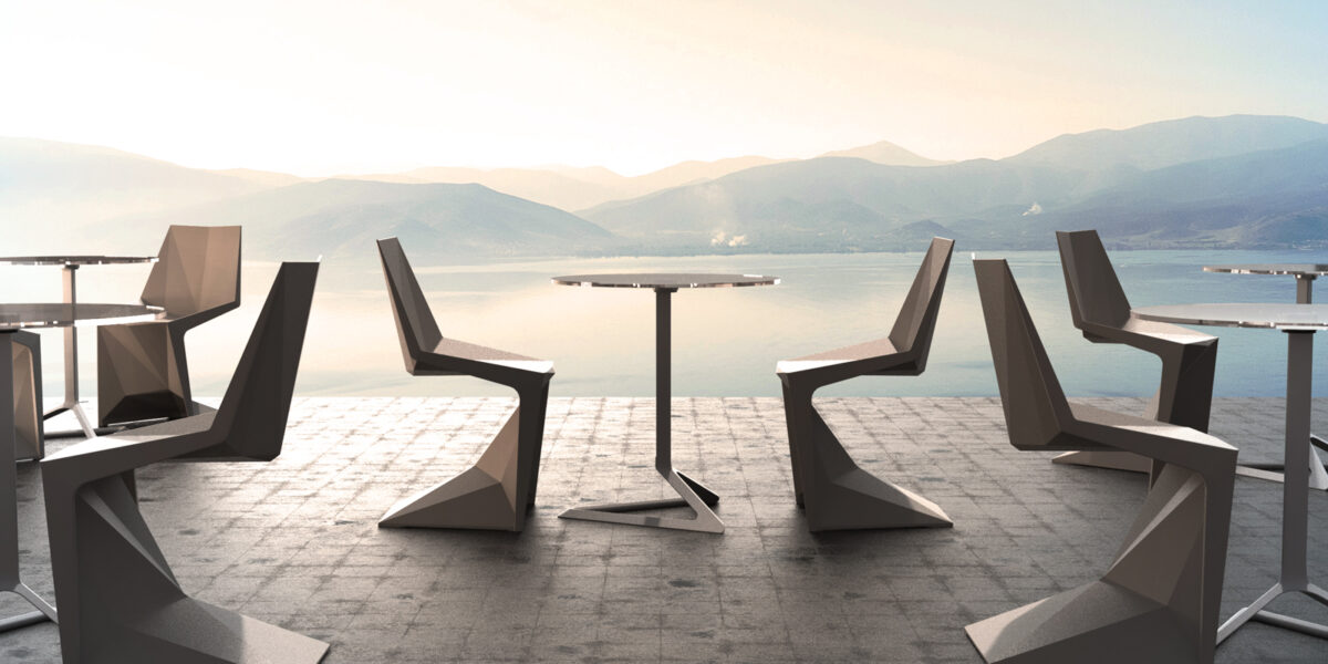 High-end Voxel Chair by Ross Lovegrove for Vondom, modern Spanish outdoor furniture for Troy, Michigan.