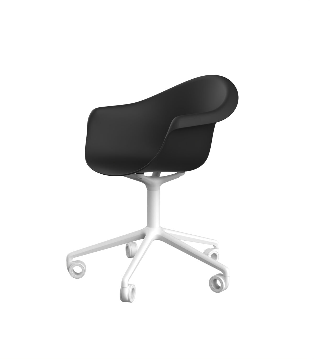 "INCASSO Swivel Armchair with wooden legs by Vondom offering refined style and 360° movement."