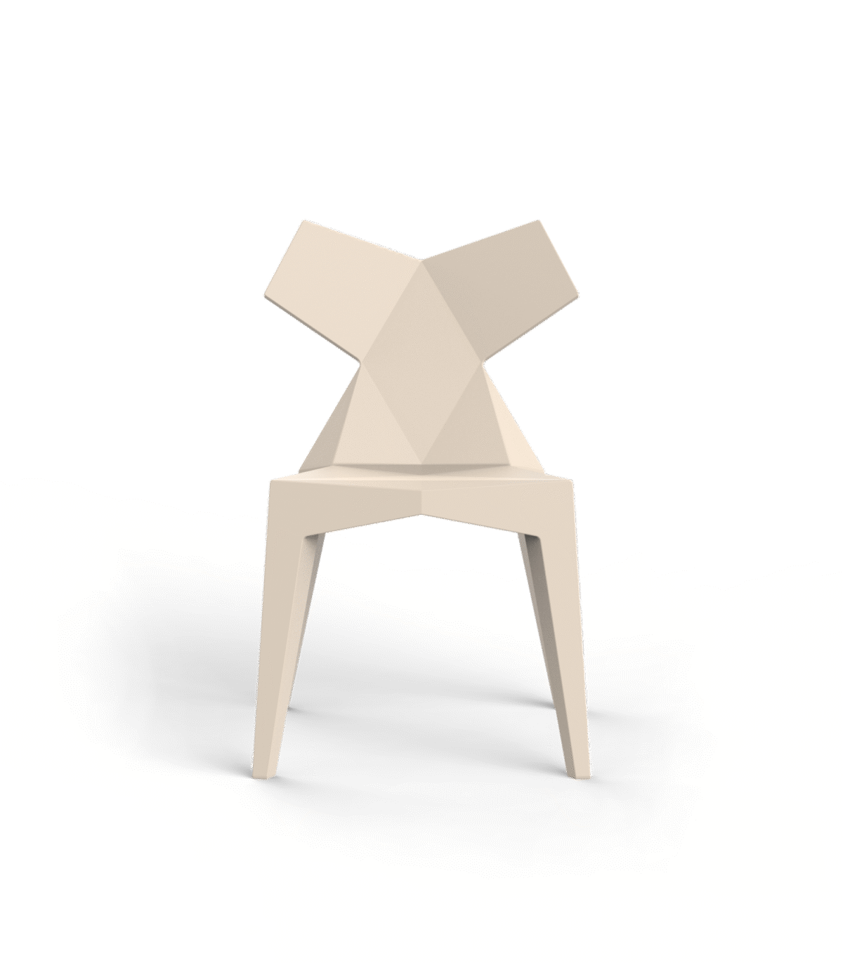 "Outdoor KIMONO Chair by Vondom designed with origami-like folds and minimalist elegance."