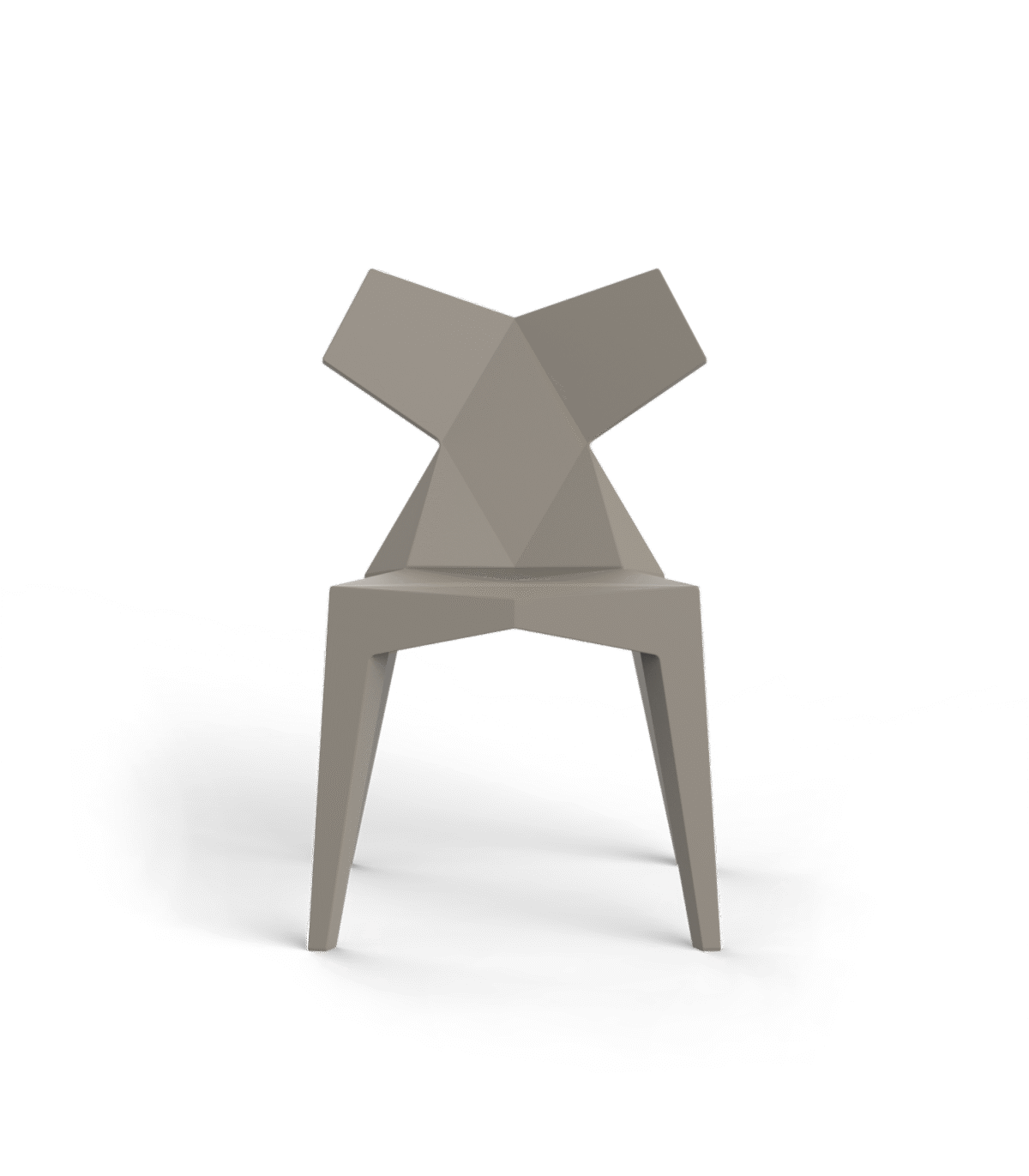 "Sculptural KIMONO Chair by Vondom blending artful design with functional outdoor seating."