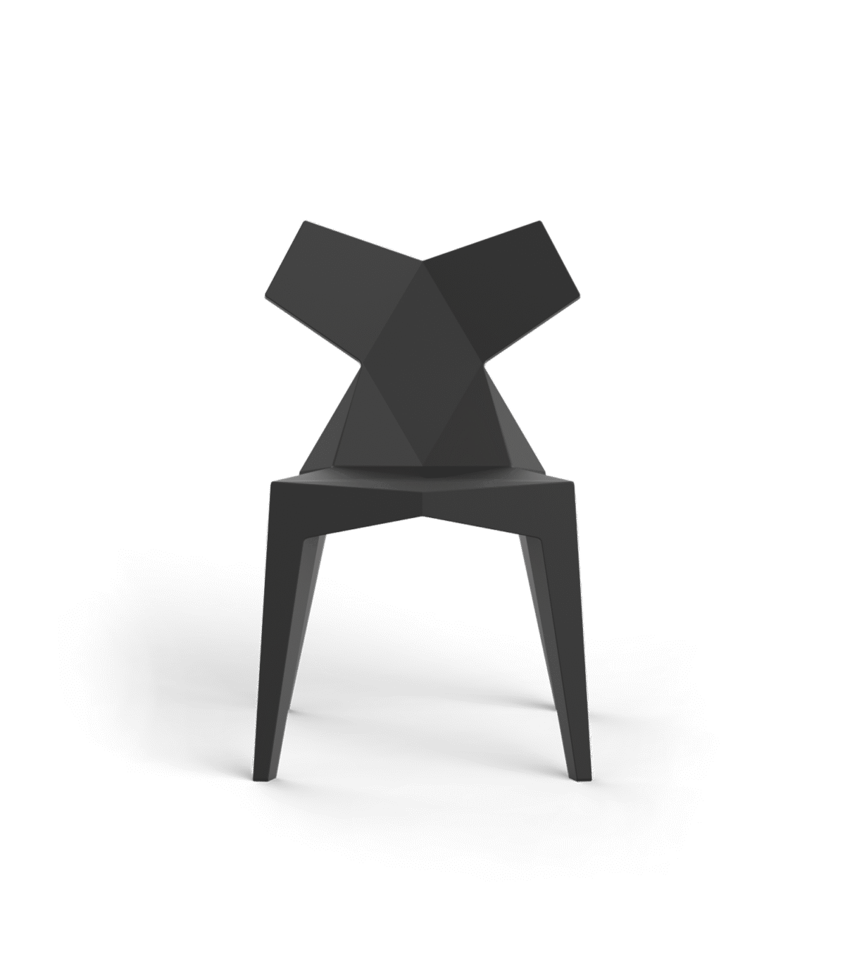 "Designer KIMONO Chair by Vondom featuring sharp lines and a futuristic aesthetic."