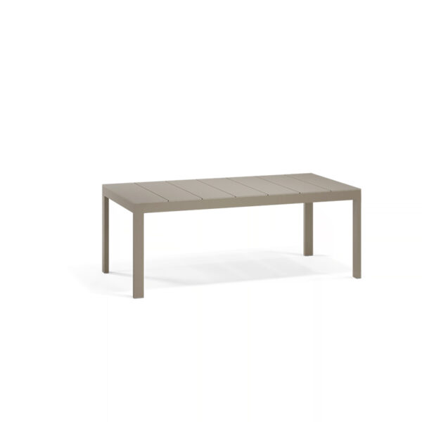 "POSIDONIA dining tables by Vondom featuring soft lines and Mediterranean-inspired design."