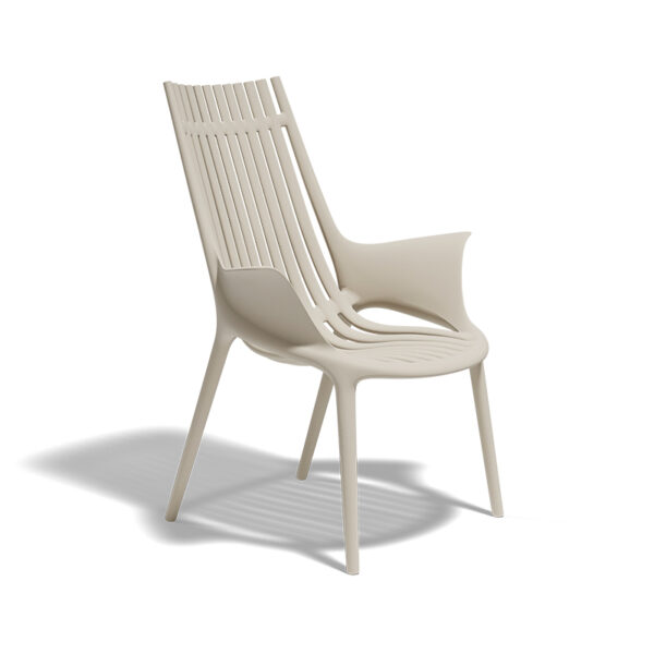 "Sculptural IBIZA lounge chair by Vondom featuring smooth curves and modern appeal."