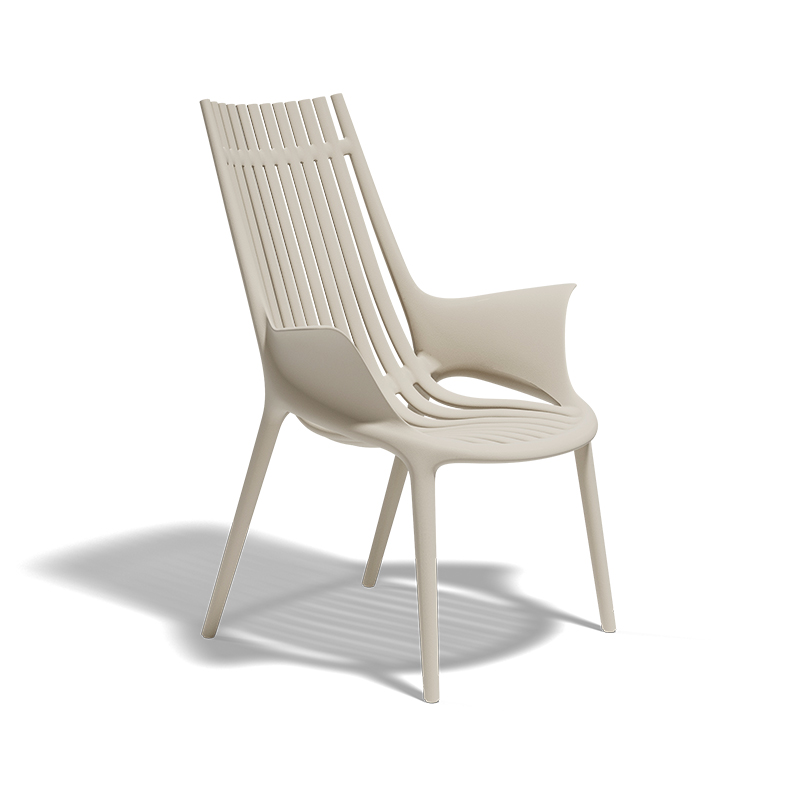 "Sculptural IBIZA lounge chair by Vondom featuring smooth curves and modern appeal."