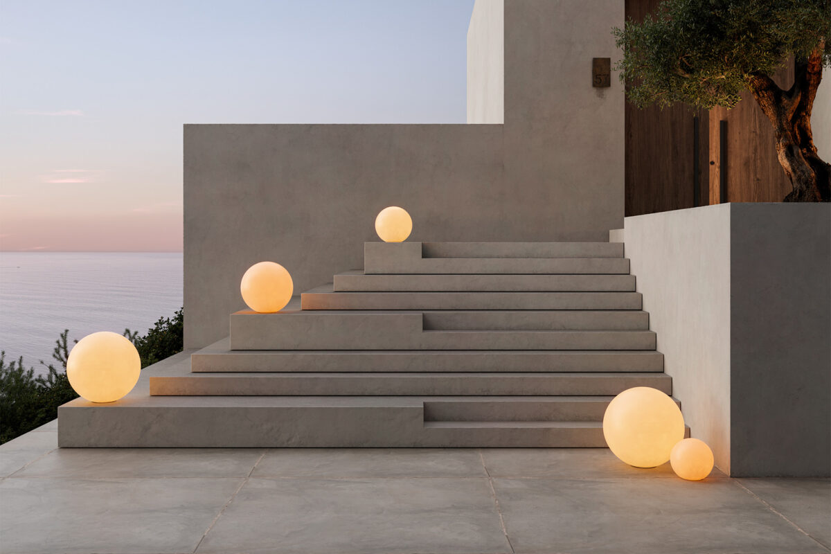 Designer outdoor lamp BUBBLES by Vondom combining playful form and functional illumination