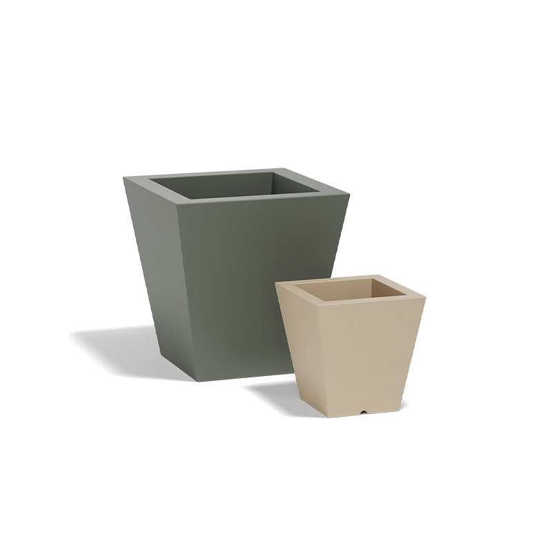 Modern Spanish Square Cone minimalist planter by Vondom, designer outdoor-indoor decor for Troy, Michigan.