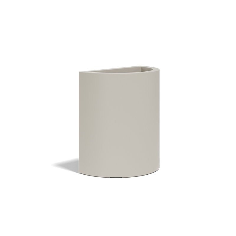 Modern Spanish Half Cylinder planter 50x29x55 by Vondom, high-end garden accent for Birmingham, Michigan.