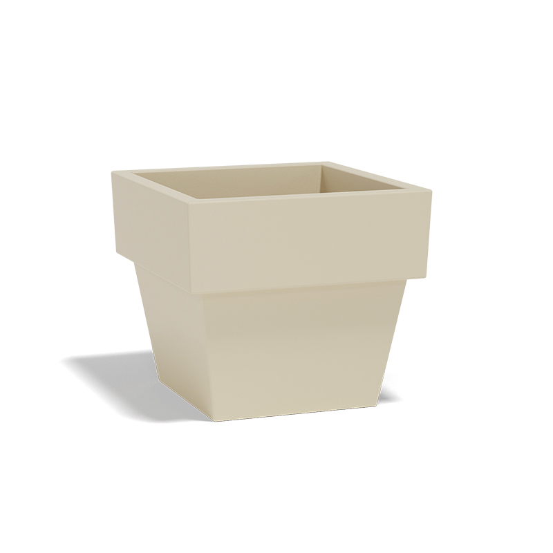 Luxury contemporary Square Glass transparent planter by Vondom, designer minimalist indoor-outdoor decor for Royal Oak, Michigan.