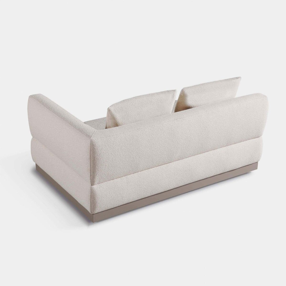 “Detail shot of Amalfi 2 Seat 1 Arm Right – close-up of cushion seams and frame texture”