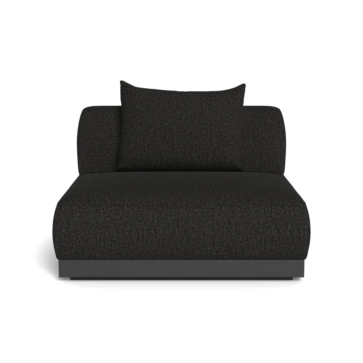  “Detail shot of Amalfi Armless Single – durable outdoor cushions and refined powder-coated base”