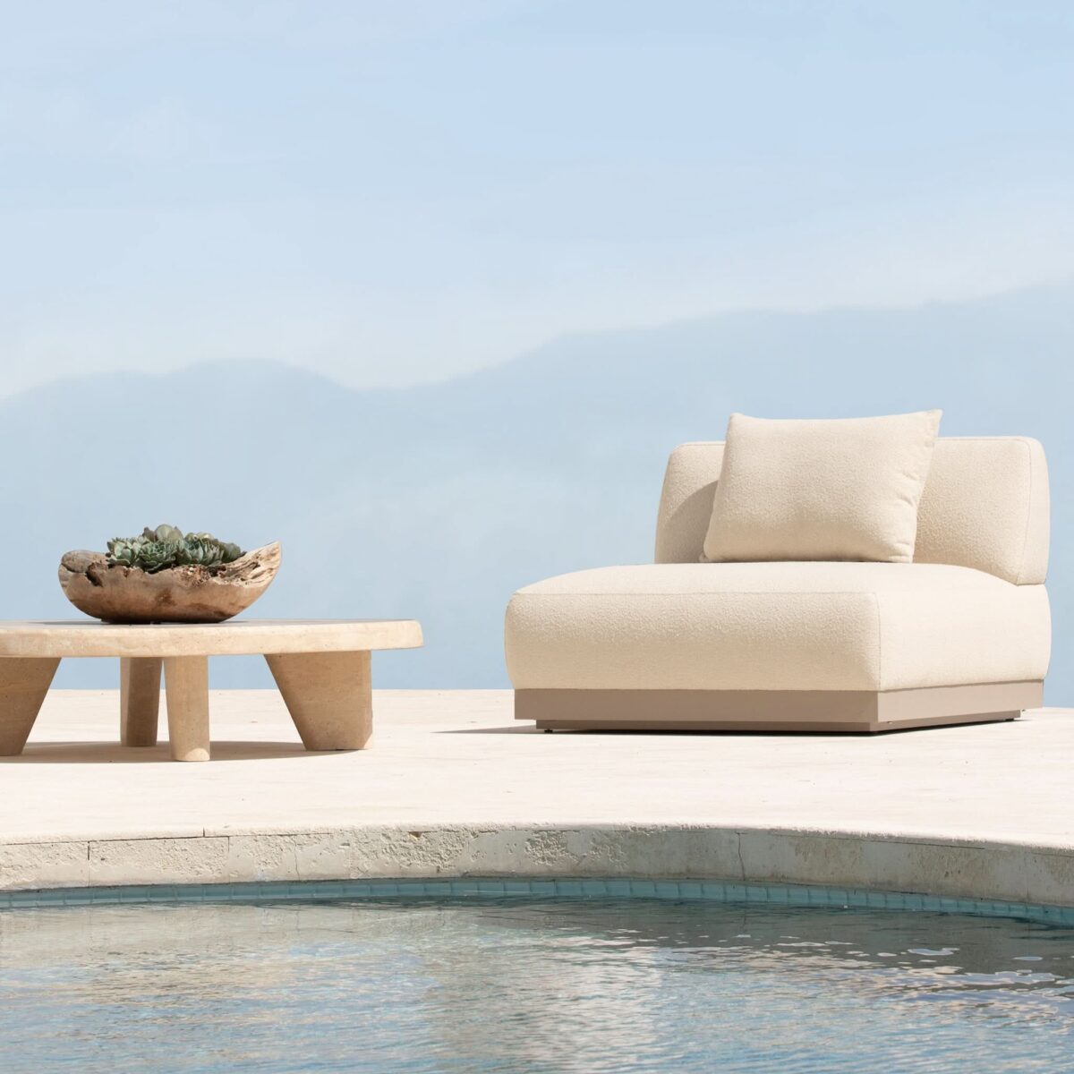 “Back view of Harbour Amalfi Armless Single – clean-lined modular outdoor chair with performance fabric”
