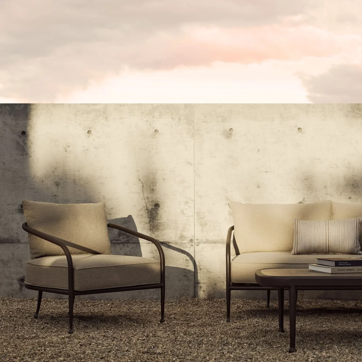 “Contemporary three-seater sofa from Harbour’s Andre collection – minimalist design with clean lines”