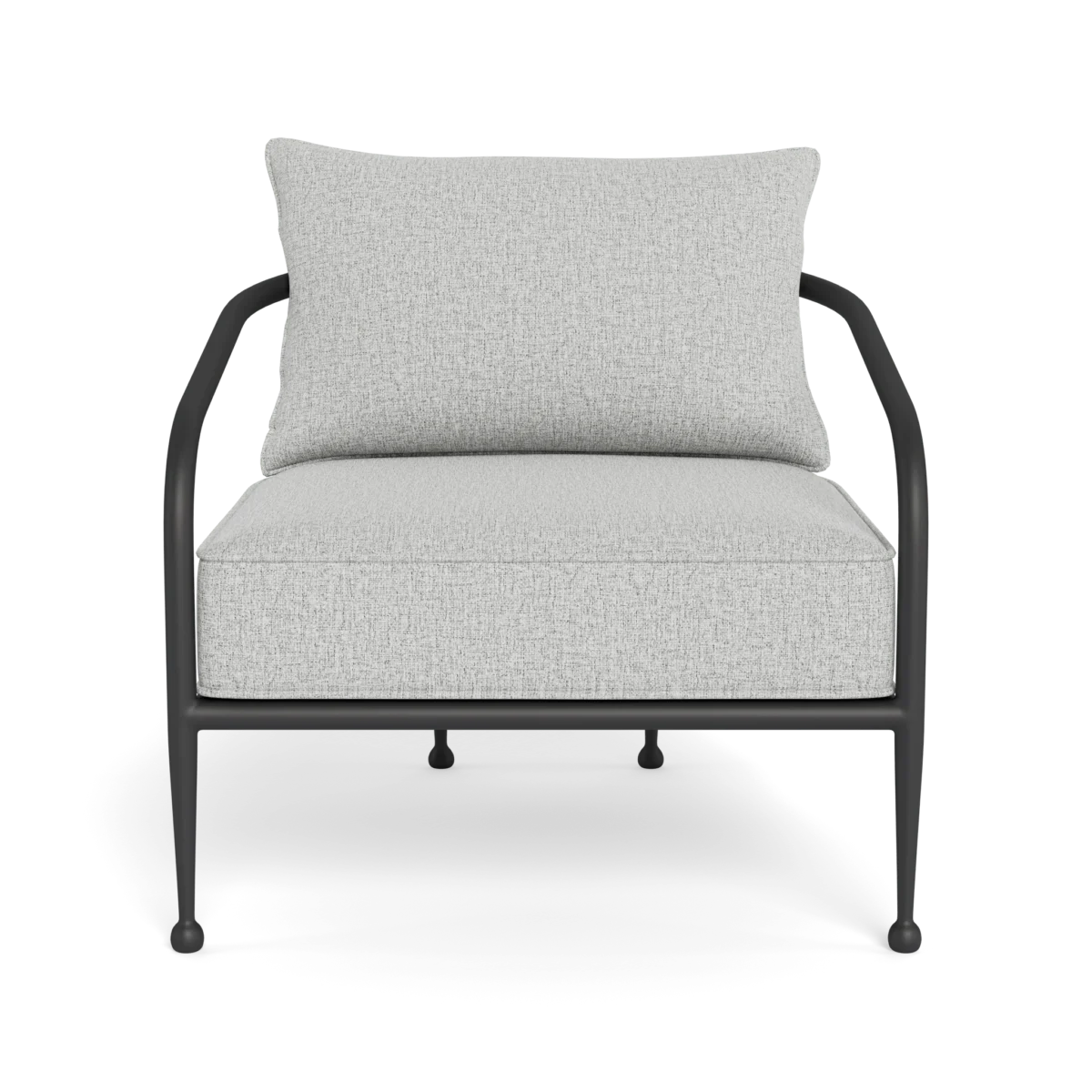 “Front view of Andre Lounge Chair – deep seat and bold geometric silhouette”