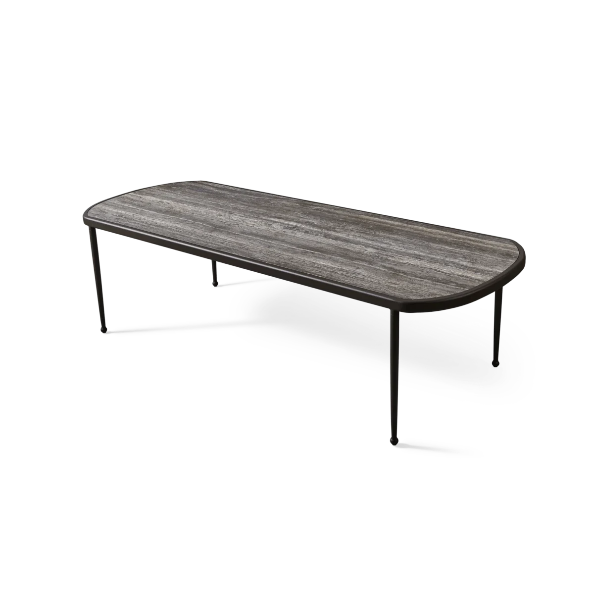 “Harbour Andre table detail – durable aluminum frame and designer finish for outdoor use”