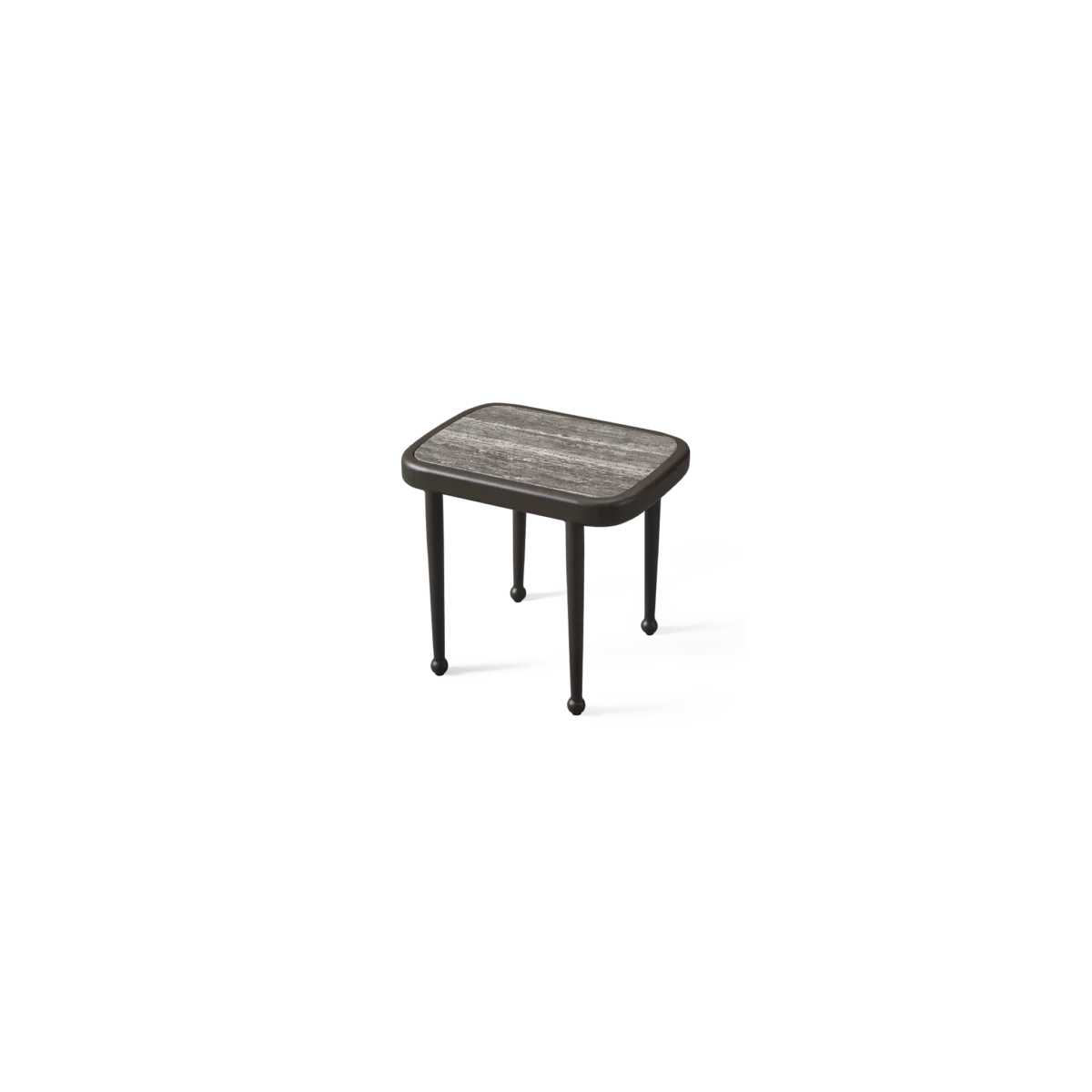 “Side angle of Harbour Andre Rectangle Side Table – durable materials with a bold architectural profile”