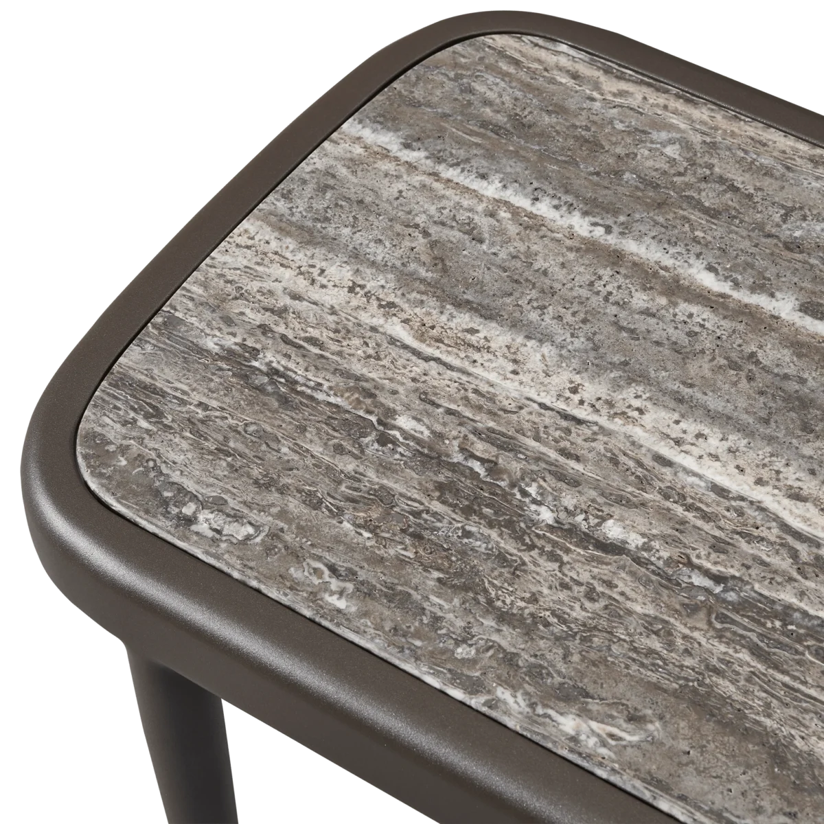 “Close-up of Andre Side Table – clean-lined design with smooth finish for outdoor versatility”
