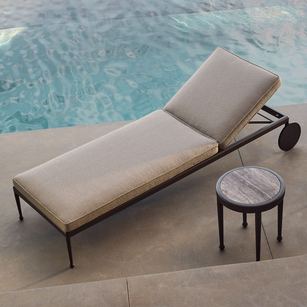 “Top view of Andre Round Side Table – smooth round surface with refined modern finish”