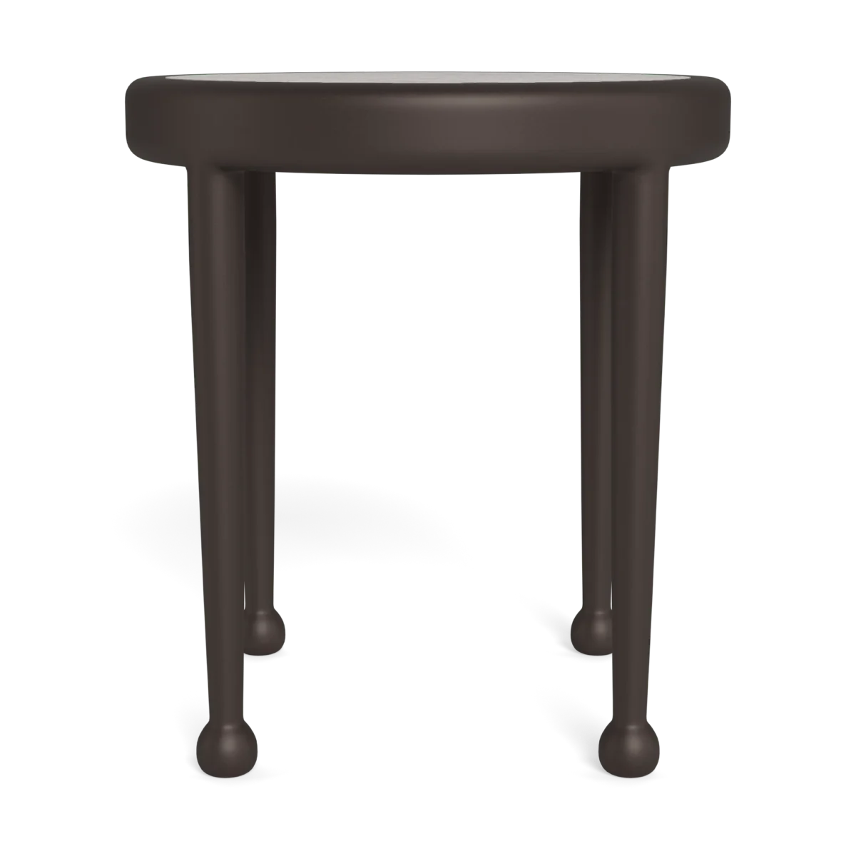“Round outdoor side table in modern design – Andre by Harbour with coastal minimalist styling”